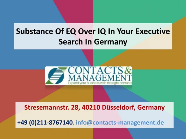 Substance Of EQ Over IQ In Your Executive Search In Germany