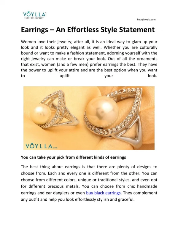 Earrings â€“ An Effortless Style Statement
