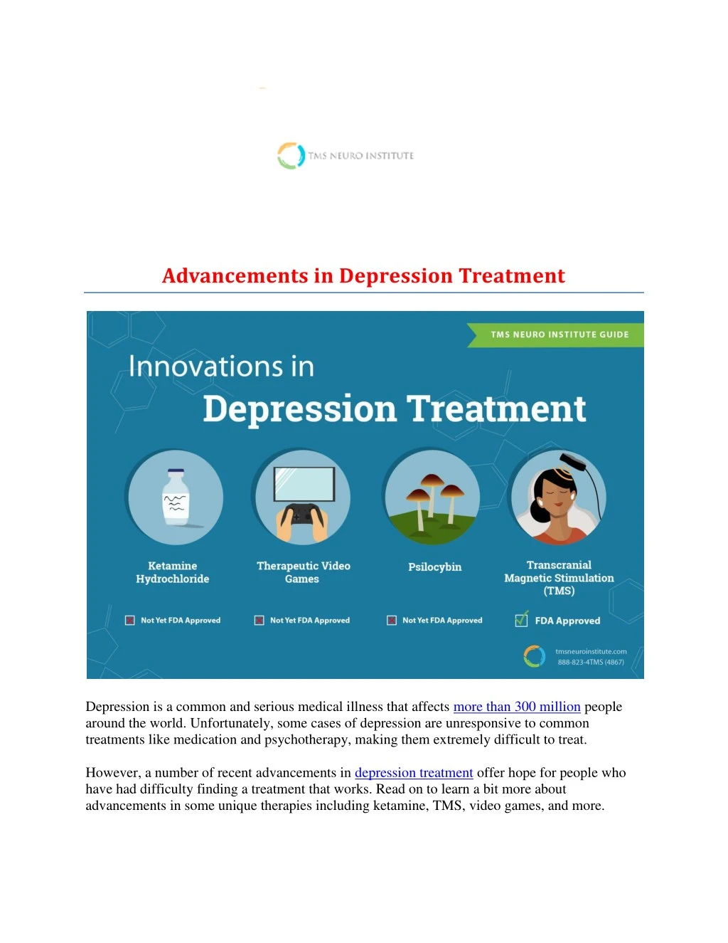advancements in depression treatment