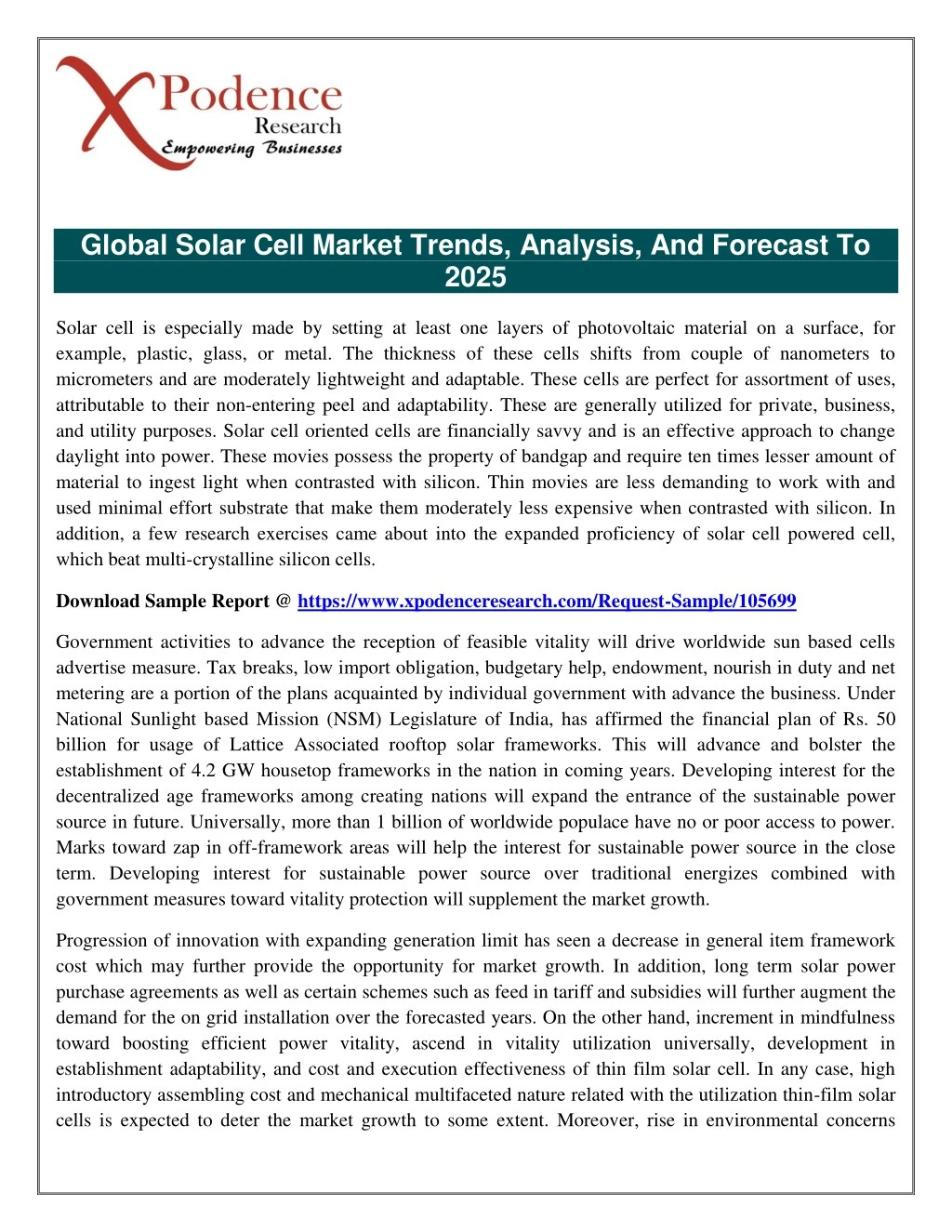 global solar cell market trends analysis