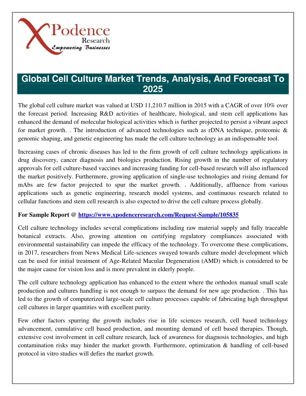global cell culture market trends analysis