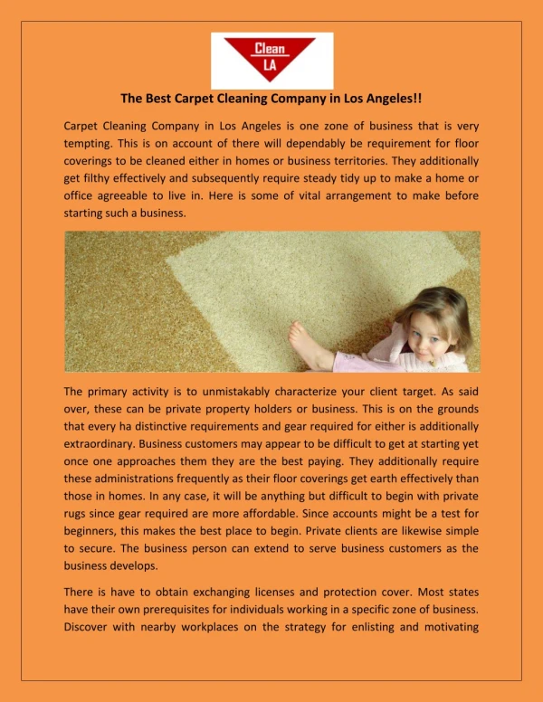 The Best Carpet Cleaning Company in Los Angeles!!
