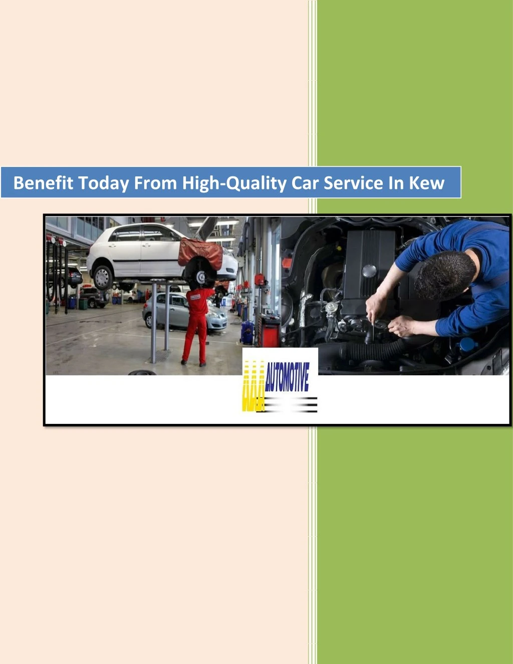 benefit today from high quality car service in kew