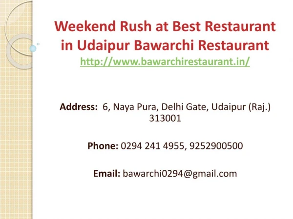 Weekend Rush at Best Restaurant in Udaipur Bawarchi Restaurant