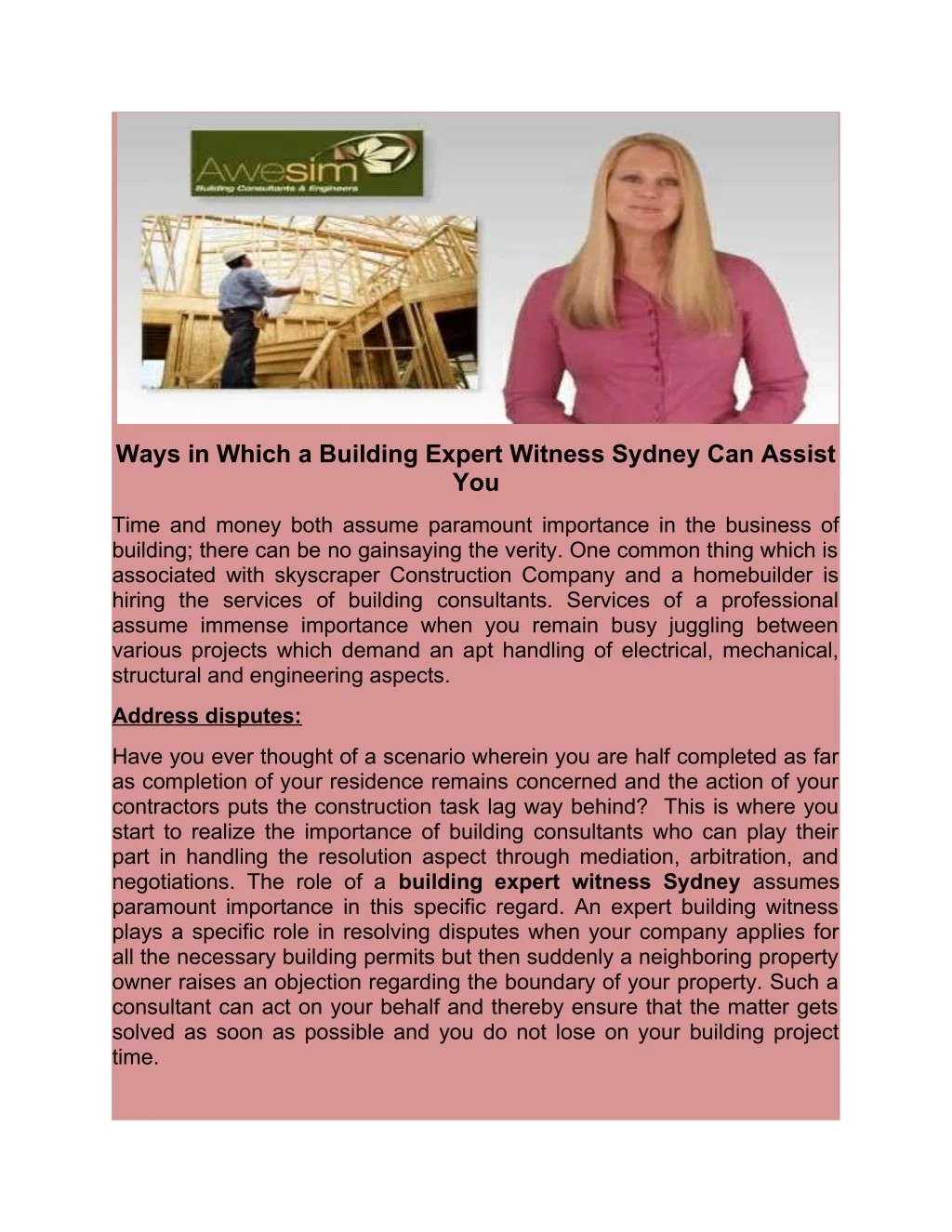 ways in which a building expert witness sydney