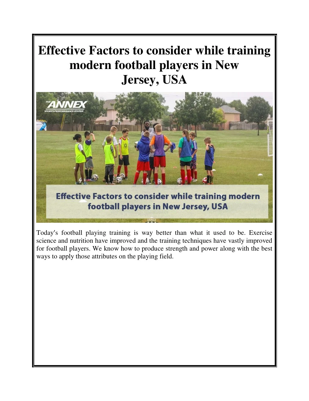 effective factors to consider while training