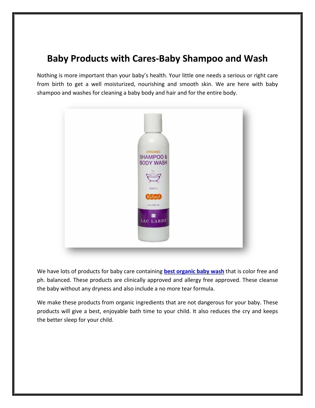 baby products with cares baby shampoo and wash