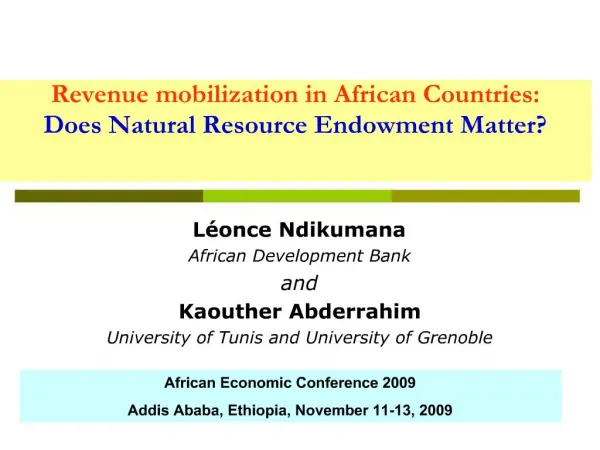 Revenue mobilization in African Countries: Does Natural Resource Endowment Matter