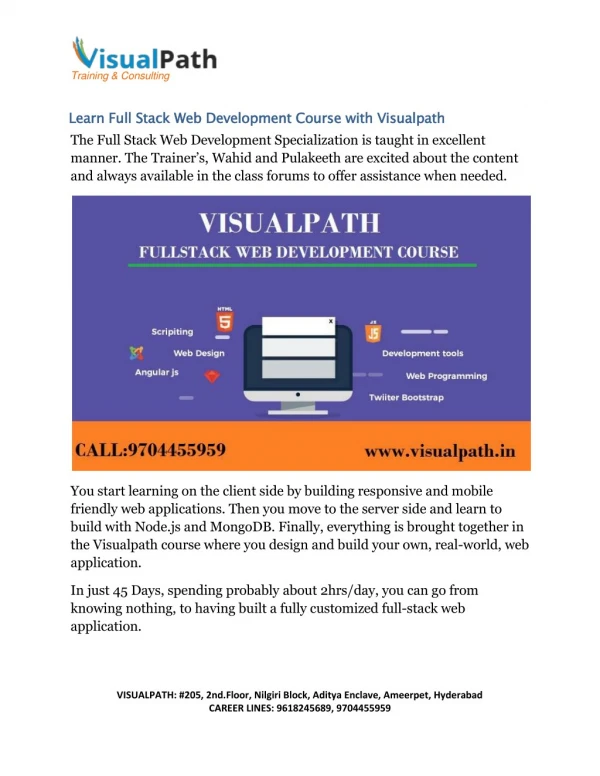 Full Stack Web Development Training | Visualpath