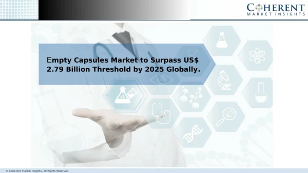 Empty Capsules Market to Surpass US$ 2.79 Billion Threshold by 2025 Globally.