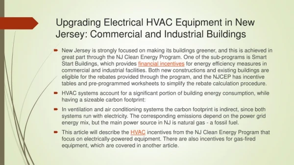 Upgrading Electrical HVAC Equipment in New Jersey-HVAC Design-MEP Design