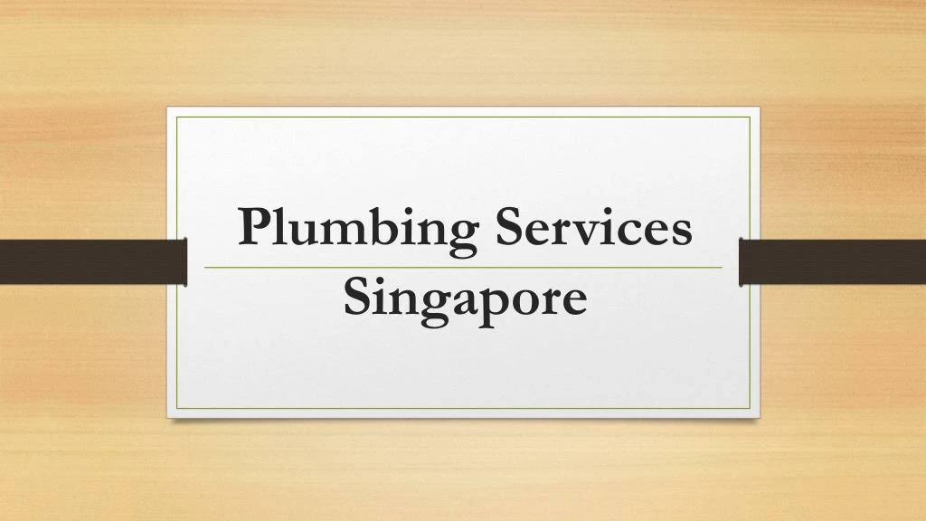 plumbing services singapore