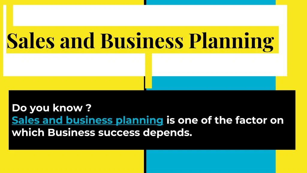 sales and business planning