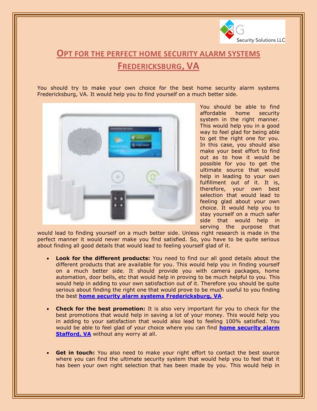 o pt for the perfect home security alarm systems