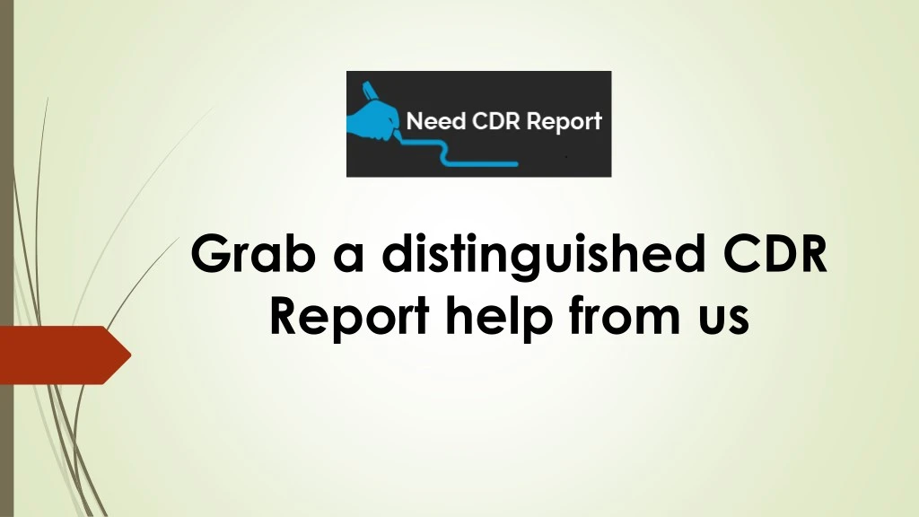 grab a distinguished cdr report help from us