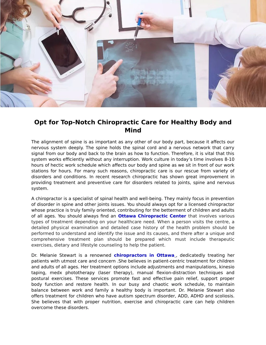 opt for top notch chiropractic care for healthy