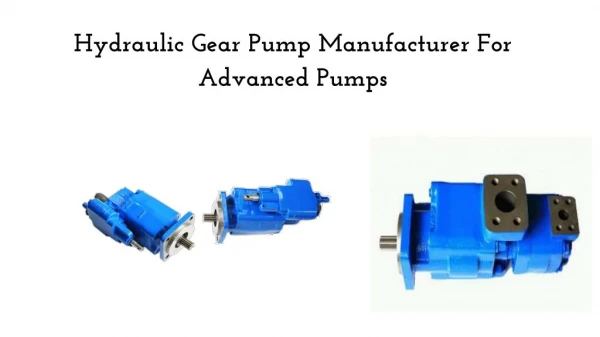 Hydraulic Gear Pump Manufacturer For Advanced Pumps
