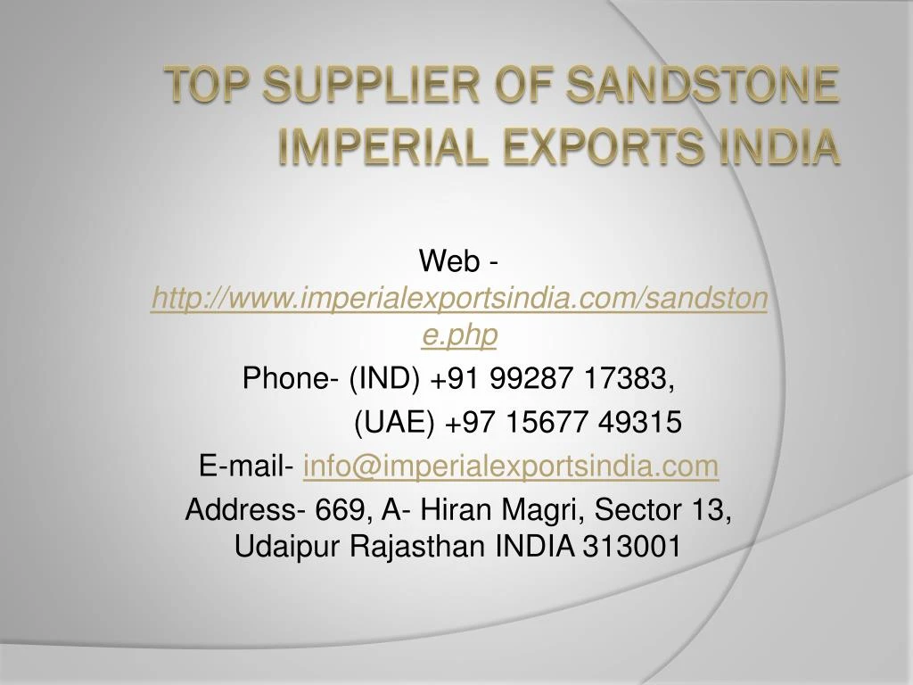 top supplier of sandstone imperial exports india