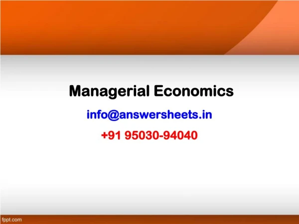 managerial economics info@answersheets in 91 95030 94040