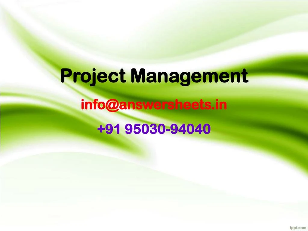 project management info@answersheets in 91 95030 94040