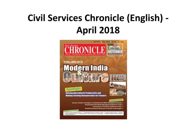 Civil Services Chronicle (English-Pdf) April 2018