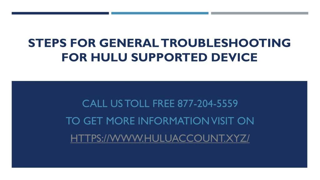 steps for general troubleshooting for hulu supported device