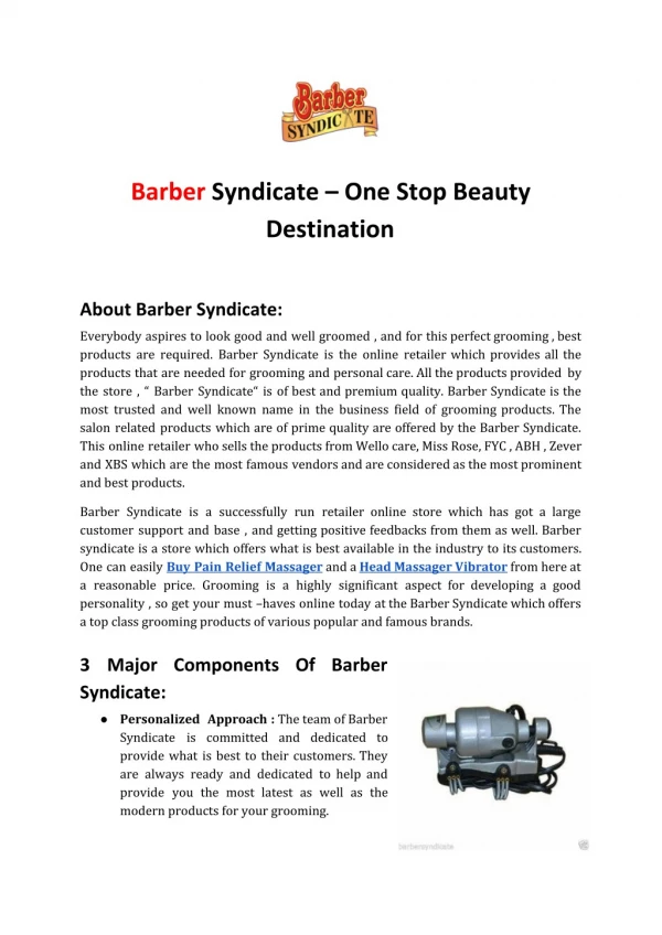 Barber Syndicate – One Stop Beauty Destination