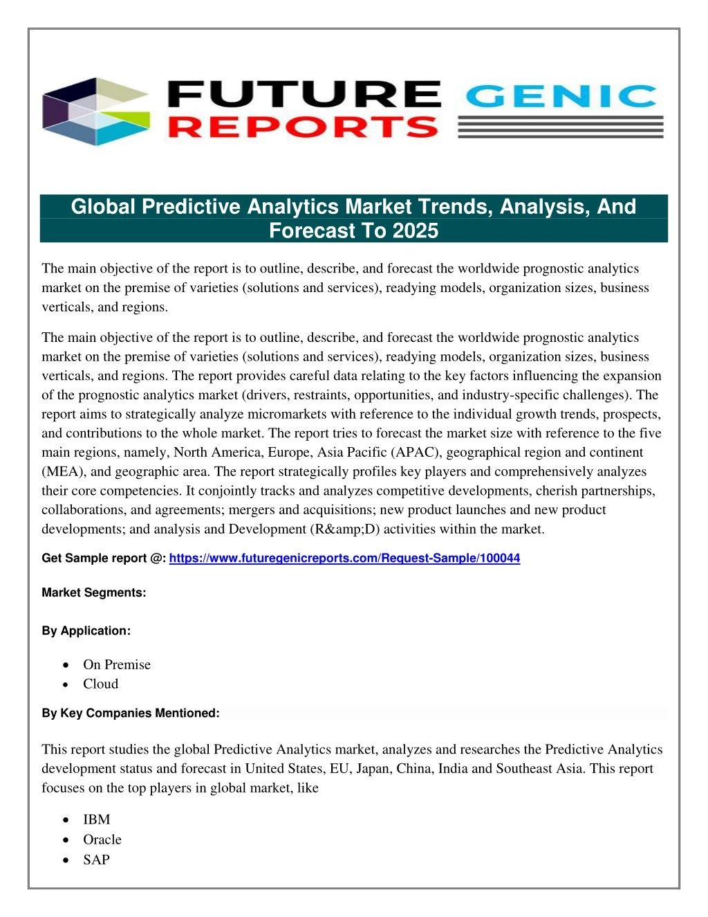 global predictive analytics market trends