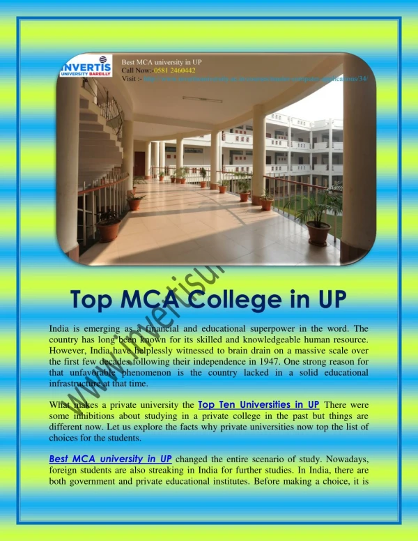 Top MCA College in UP