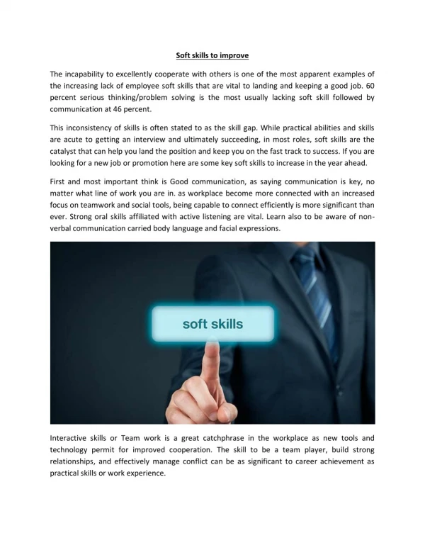 Soft skills to improve - Skymount