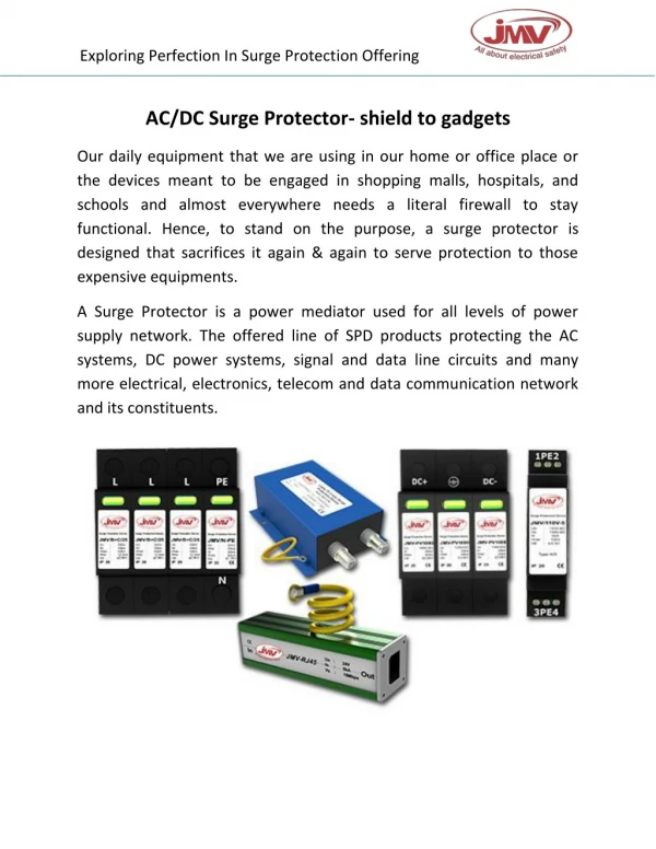 AC/DC Surge Protector- shield to gadgets