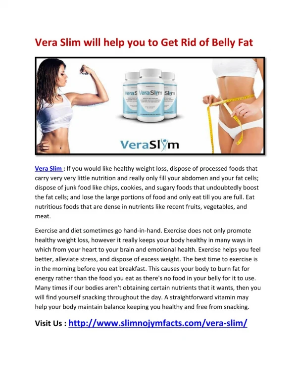Vera Slim helps you to generate more Energy levels & reduce Weight