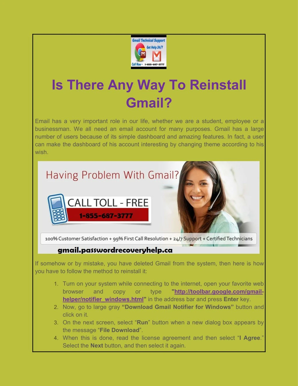 is there any way to reinstall gmail