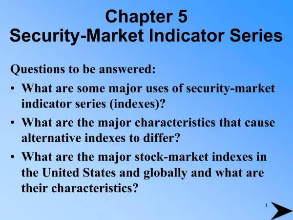 Chapter 5 Security-Market Indicator Series