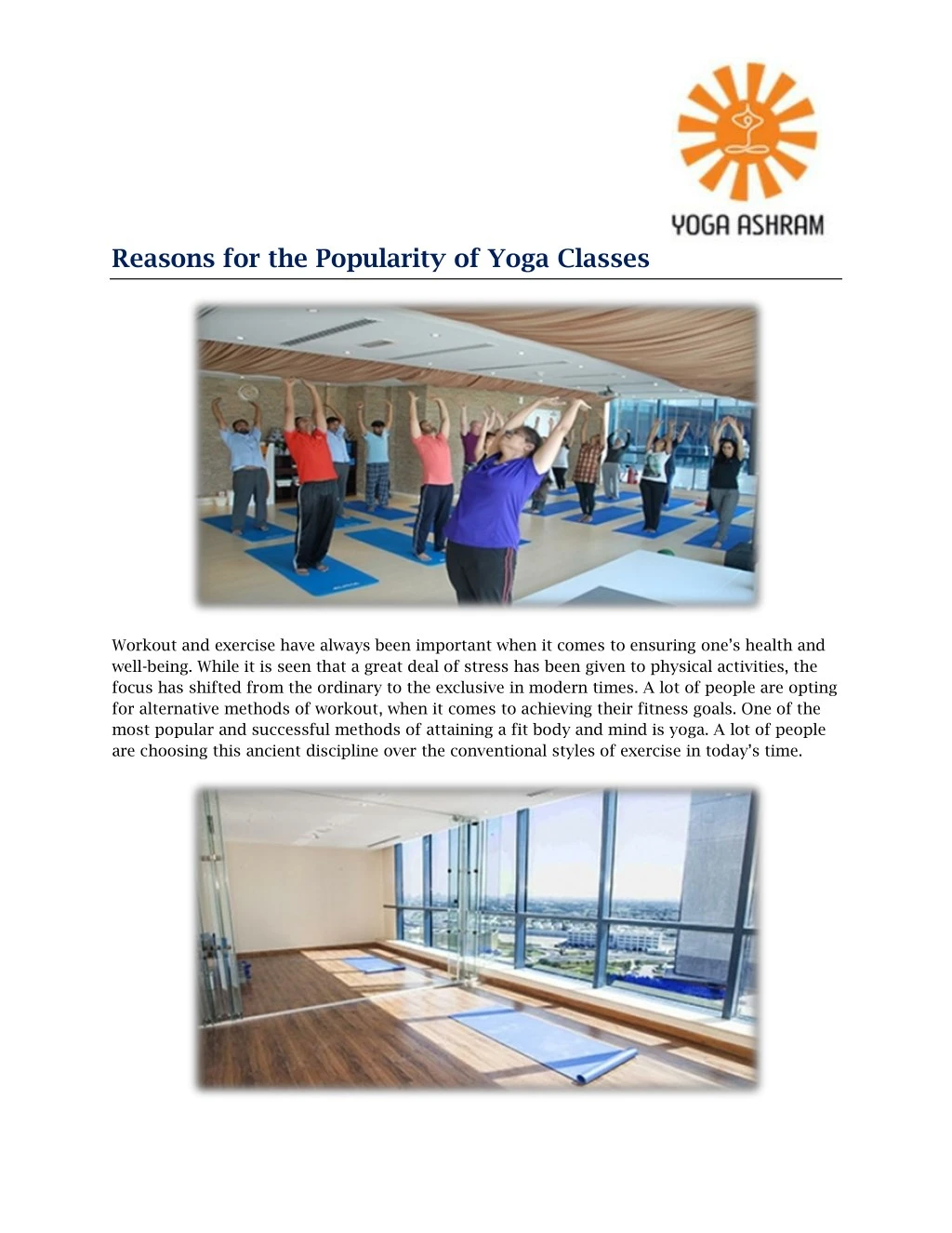 reasons for the popularity of yoga classes