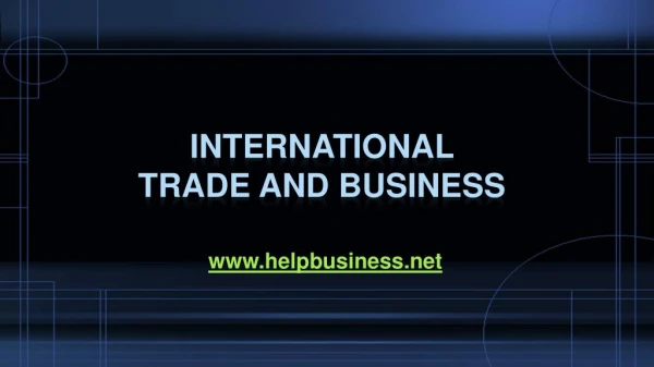 International Business Opportunities