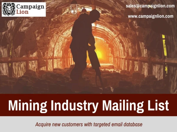 Mining Industry Mailing List | Mining Company Email List