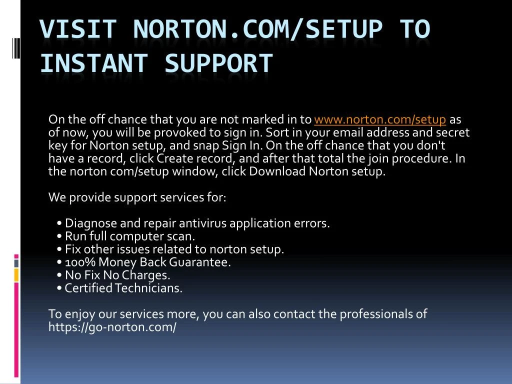 visit norton com setup to instant support