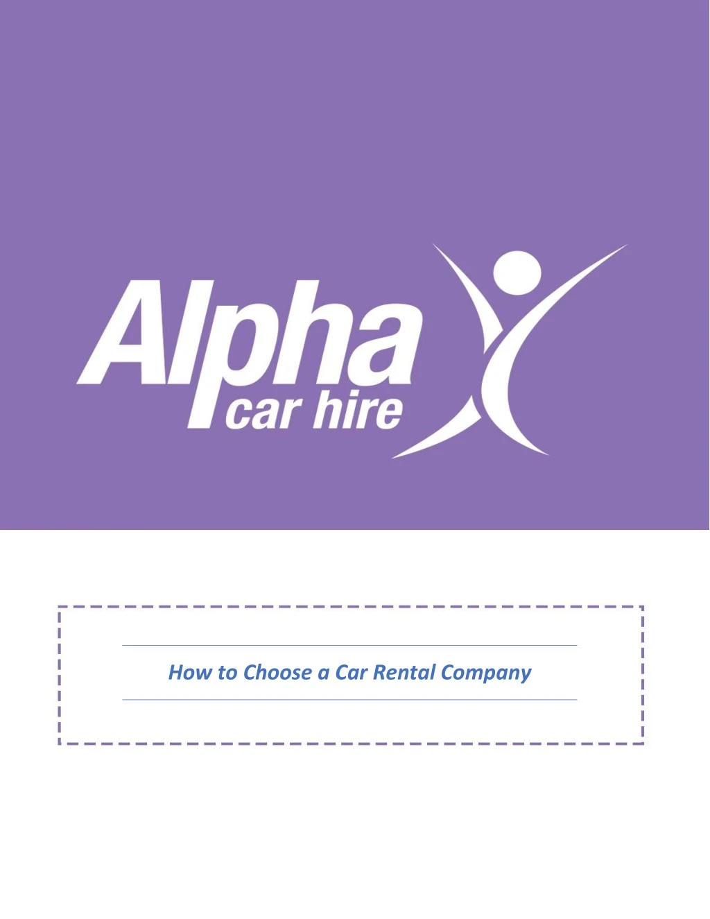 how to choose a car rental company