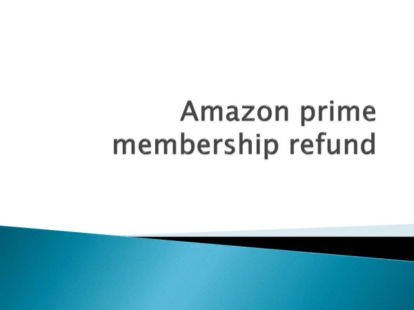 Amazon prime membership refund