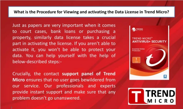 What is the Procedure for Viewing and Activating the Data License in trend Micro