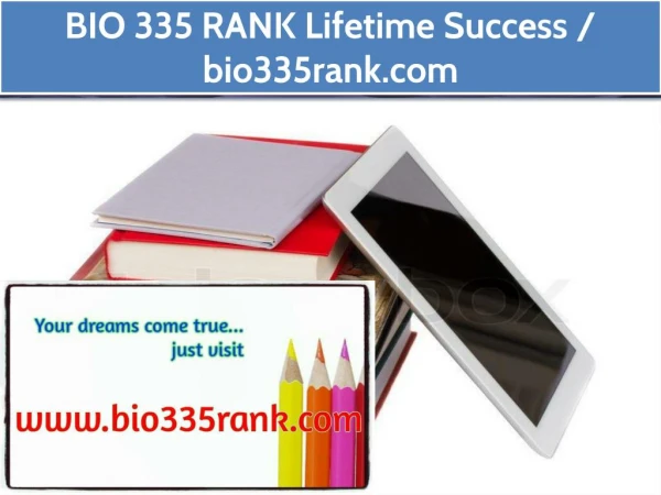 BIO 335 RANK Lifetime Success / bio335rank.com