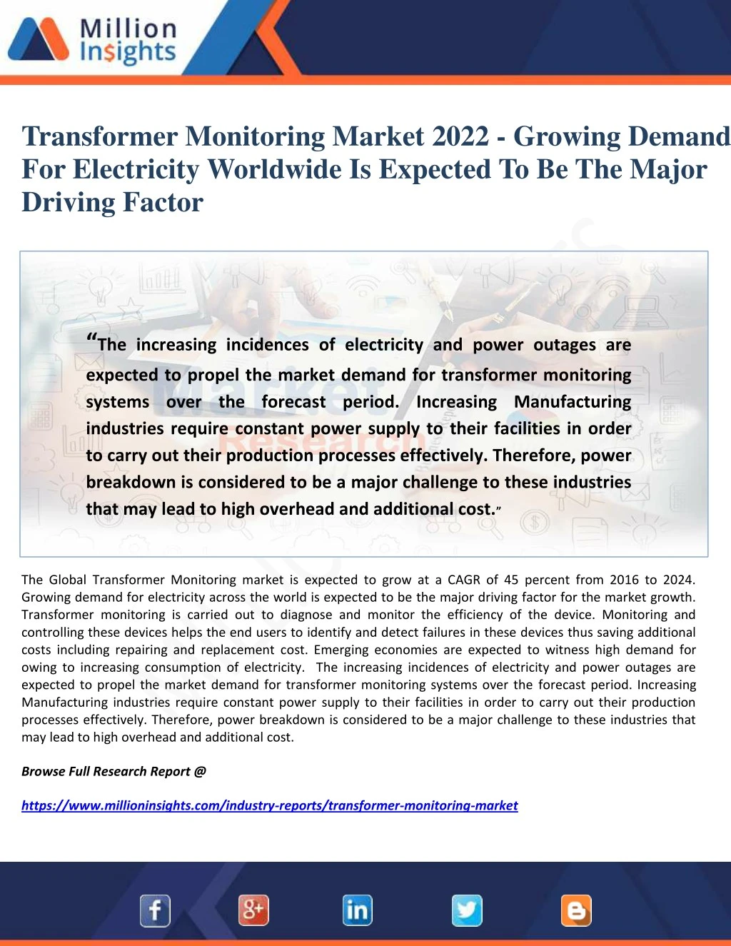 transformer monitoring market 2022 growing demand
