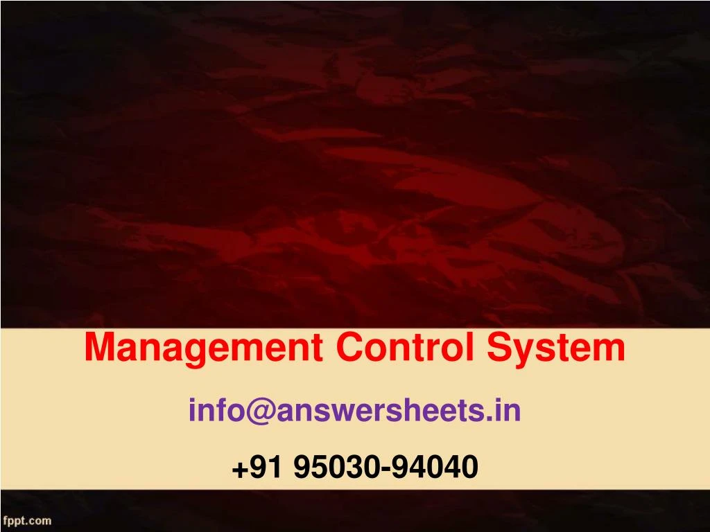 management control system info@answersheets in 91 95030 94040