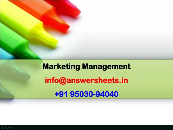 marketing management info@answersheets in 91 95030 94040