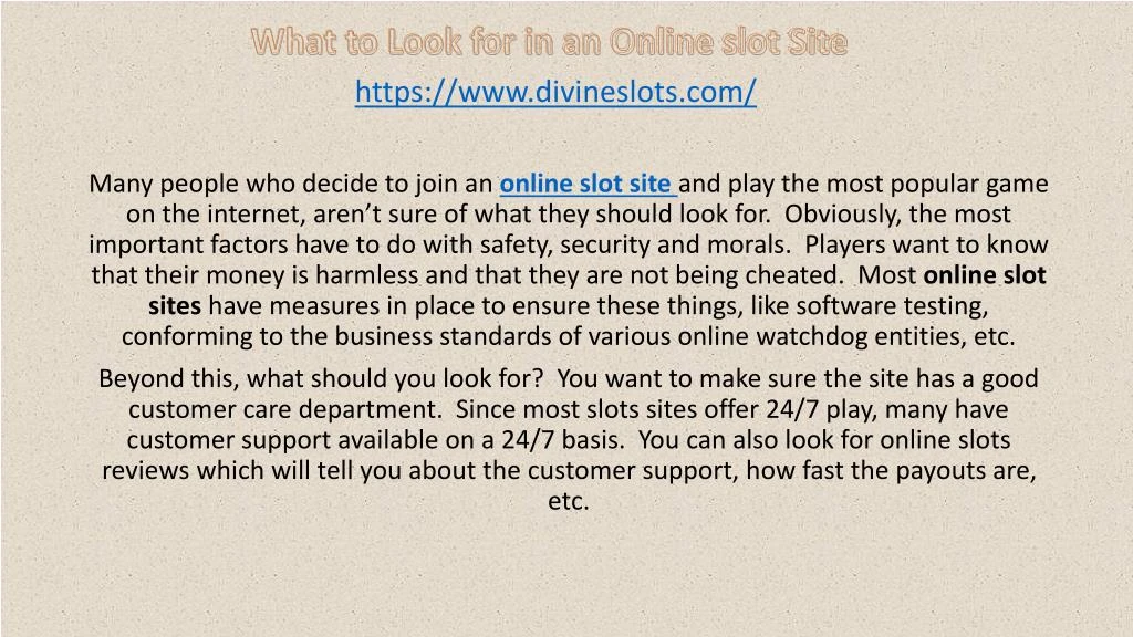 what to look for in an online slot site