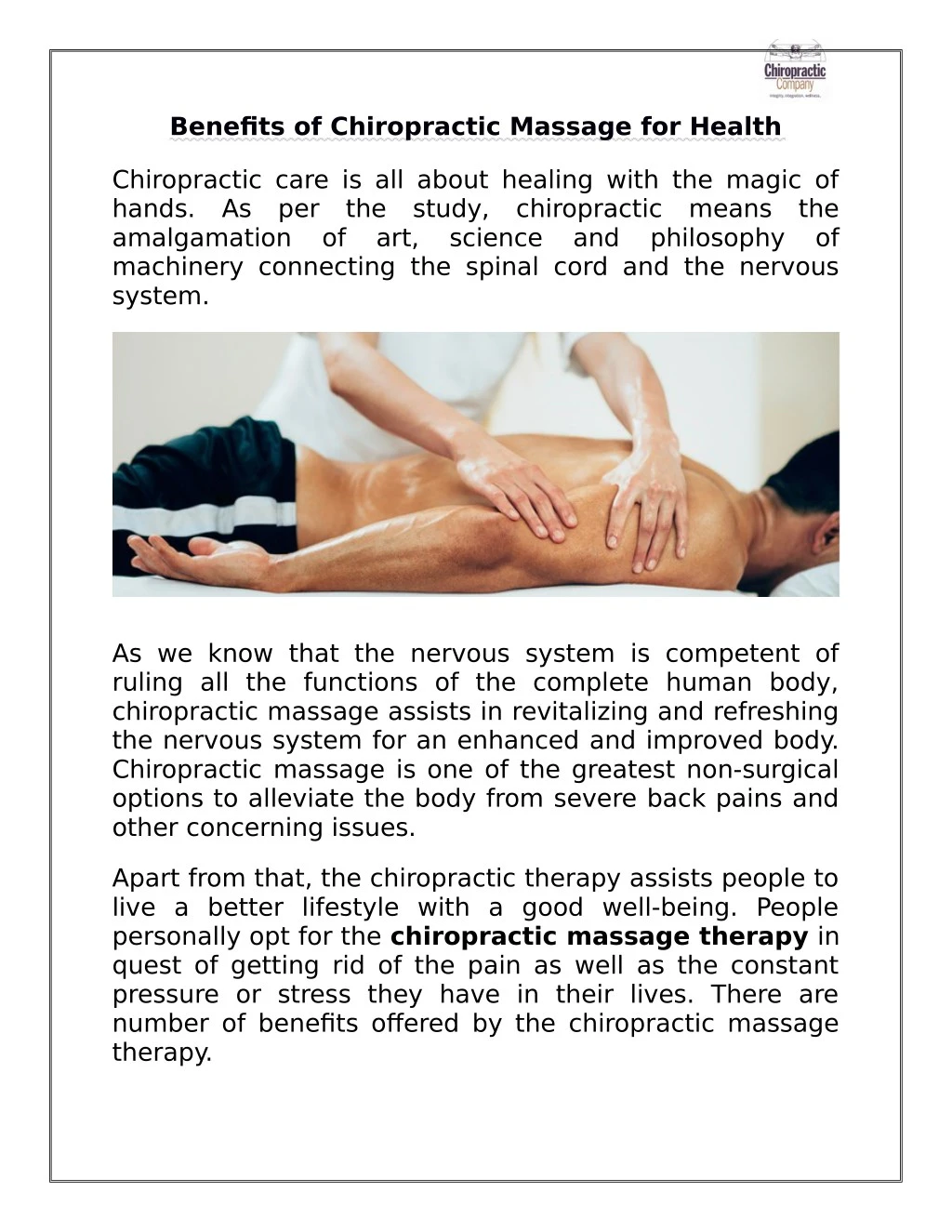 benefits of chiropractic massage for health