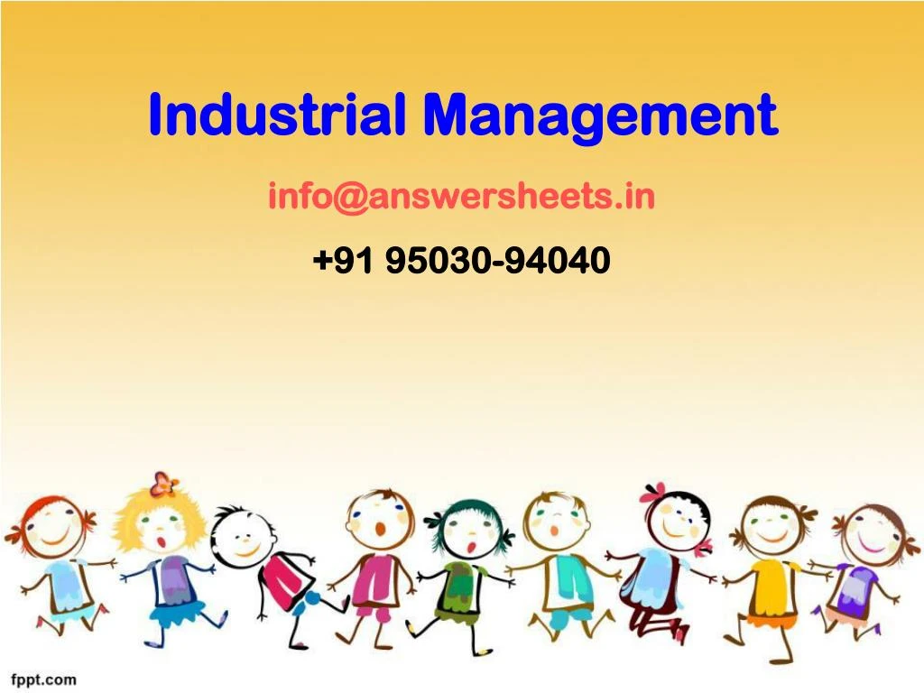 industrial management info@answersheets in 91 95030 94040