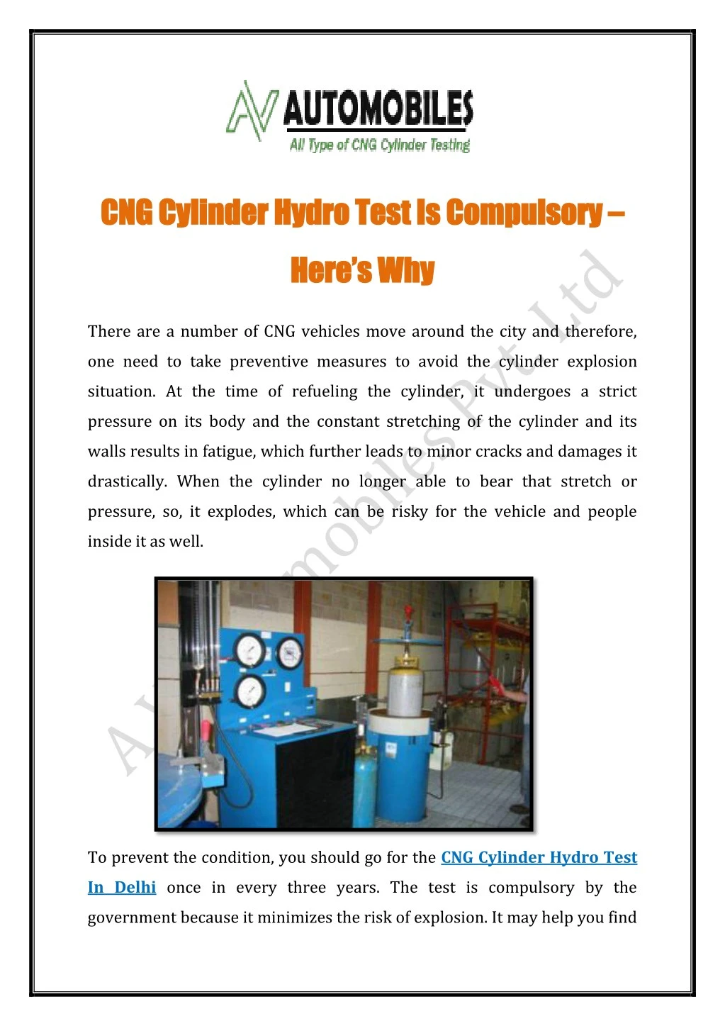 cng cylinder hy cng cylinder hydro test