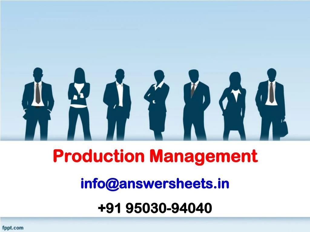 production management info@answersheets in 91 95030 94040